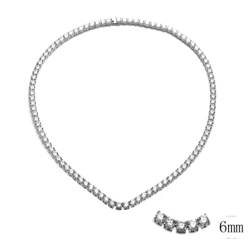 Silver White Plated Iced Out Chain Jewelry Tennis